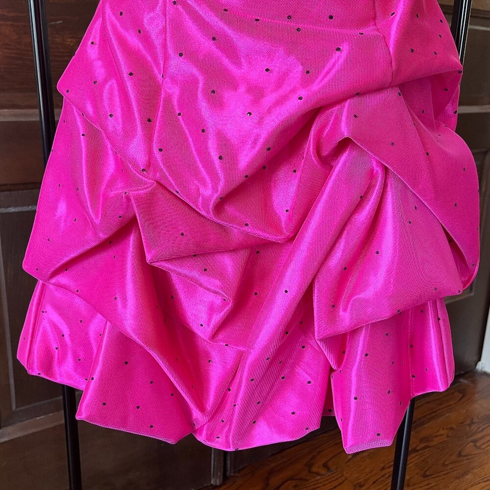 Jessica McClintock Gunne Sax Size 3 Strapless Dress Pink Black Barbie Homecoming - Picture 5 of 11